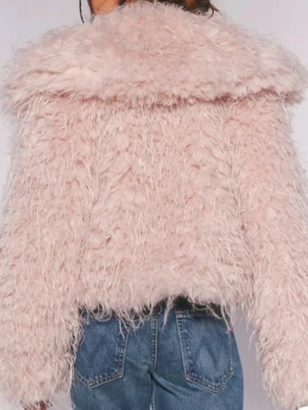 Free People Moonlight Faux Fur Feathered Teddy Jacket - Blush Small soft pink - Picture 2 of 7